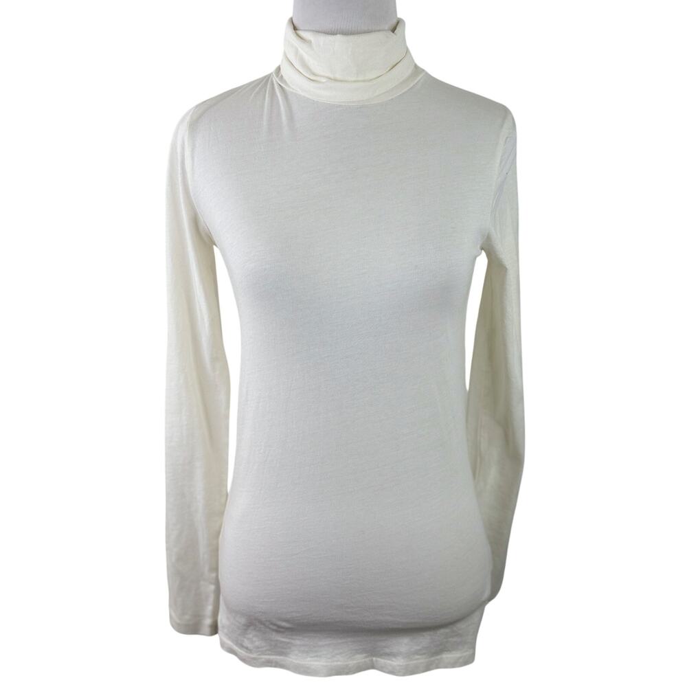 J.Crew Women's Off White Tissue Turtleneck Shirt New with tags Size XS